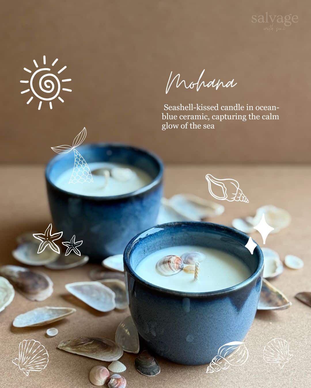 6 Handmade ocean-inspired candle Coastal soy wax candle India